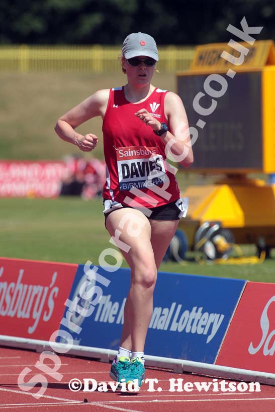 Bethan Davies wins the 5000 metres walk at the Sainsbury's British Championships, Birmingham.